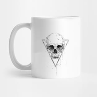 Skull in a triangle (bw) Mug